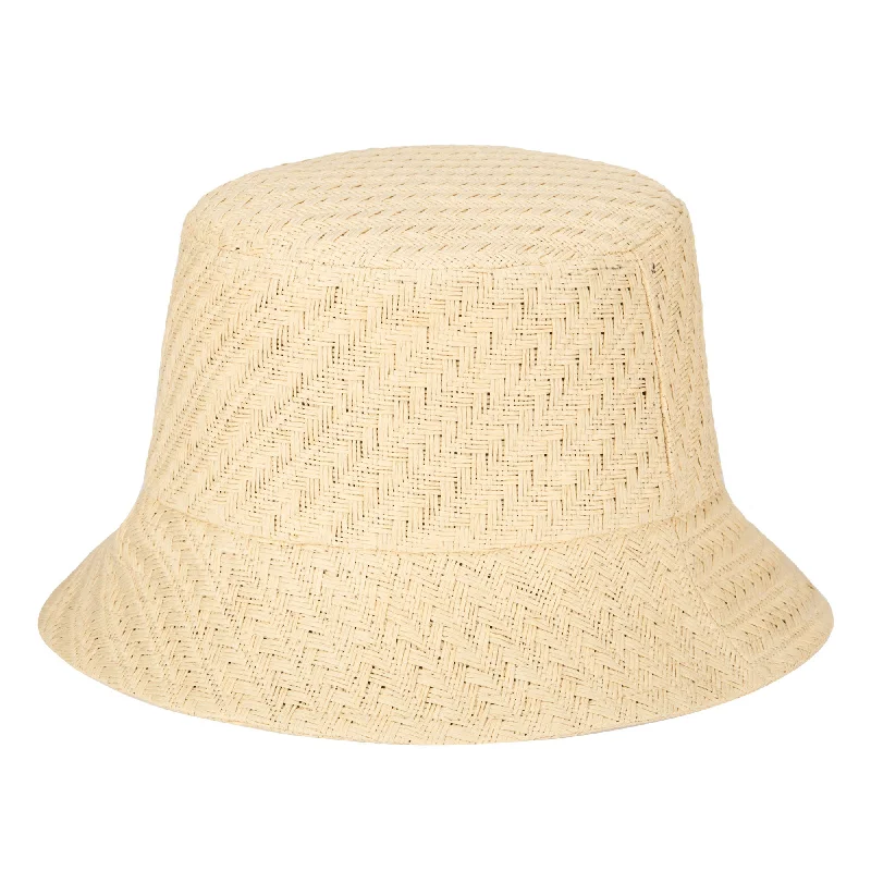 Bucket hats with minimalist prints-Women's Textured Woven Bucket Hat