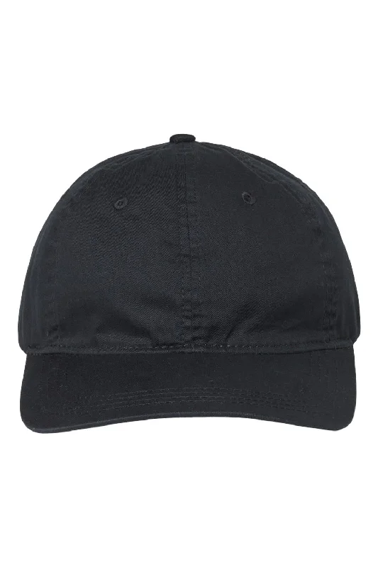 mens hats in poplin-The Game Mens Ultralight Twill Adjustable Hat - Black