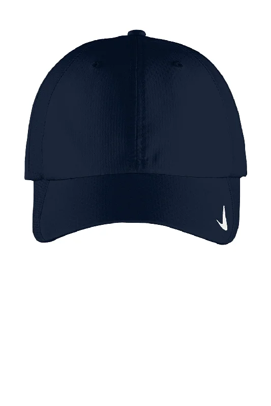 mens hats for trail running-Nike Mens Sphere Dry Moisture Wicking Adjustable Hat - Navy Blue