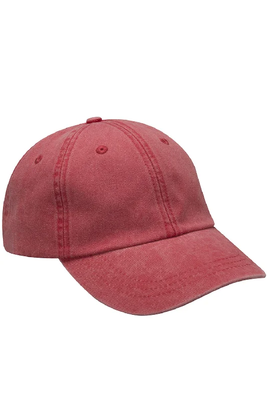 mens hats with neutral tones-Adams Mens Adjustable Hat - Red