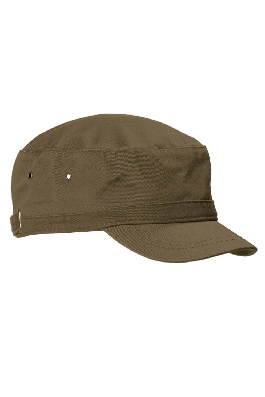 mens hats with anti-slip band-Big Accessories Mens Adjustable Military Cadet Hat - Khaki Brown