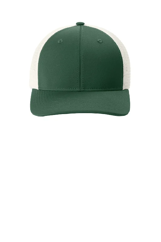 mens hats for anchovy fishing-Sport-Tek Mens Club Adjustable Trucker Hat - Forest Green/White - New