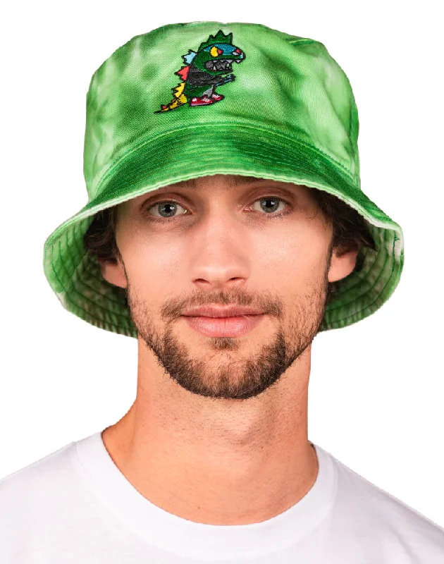 Bucket hats for hot weather-Tie Dye Kaiju Bucket Hat