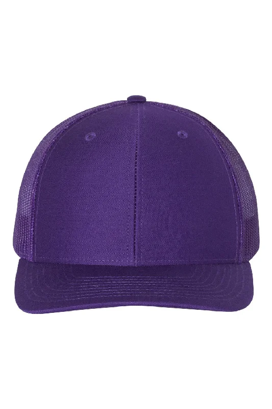 mens hats with leather band-Richardson Mens Snapback Trucker Hat - Purple