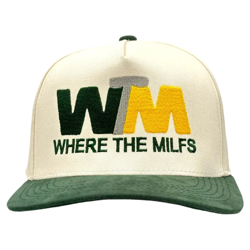 mens hats for tuna fishing-Where The Milfs Waste Management Golf Custom Embroidered Hat SnapBack